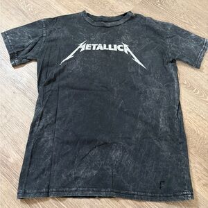 H&M Black Graphic Tee with White Print